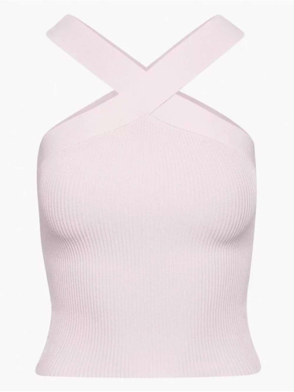 Aritzia Babaton Sculpt Knit Criss Cross Cropped Tank - Lilac - Small